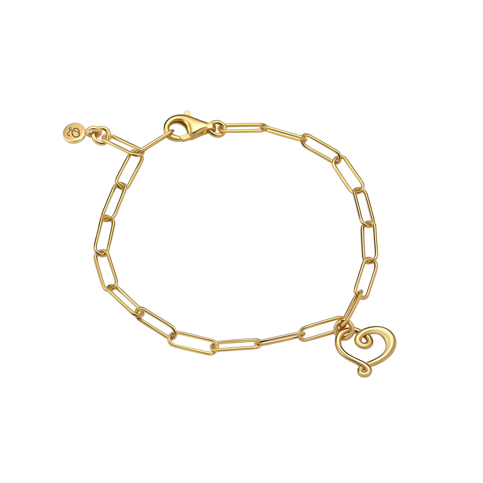 Jlmmen Store Women's Heart Initial Paperclip Bracelet