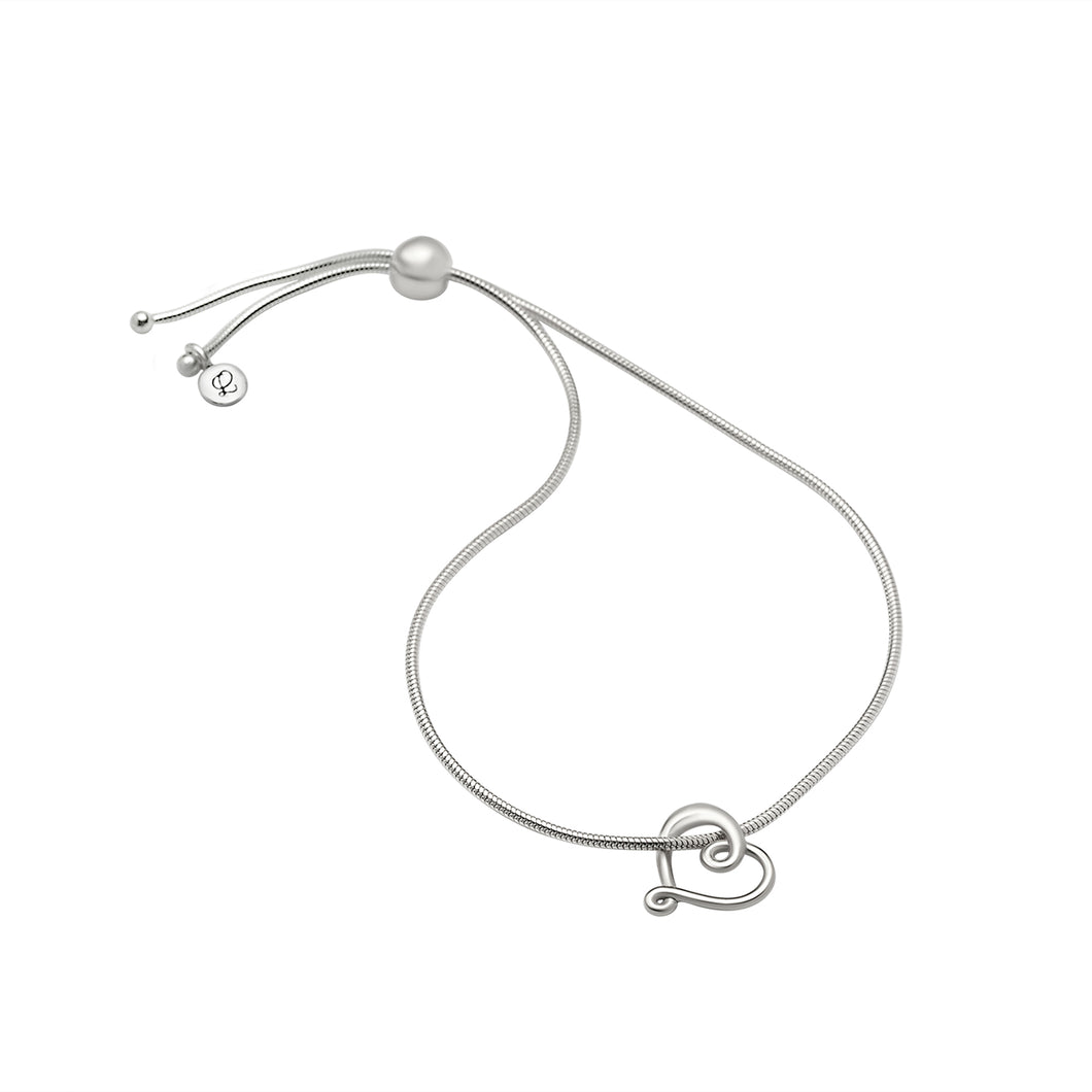 Infinity Heart Snake Bracelet - Sterling Silver 925
